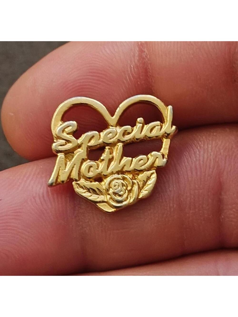 1980s Gold Tone "Special Mother" Heart  Pin